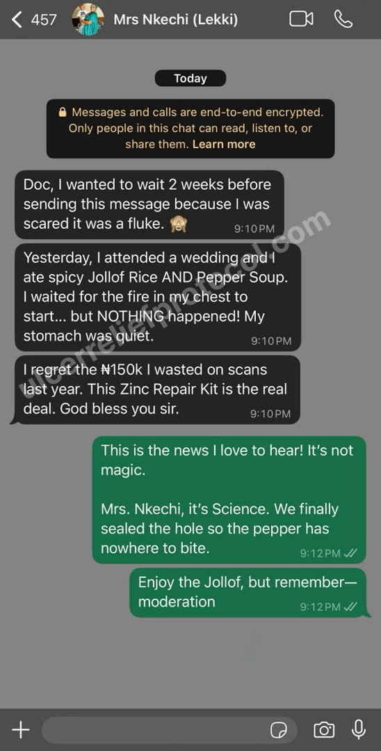 Mrs Nkechi's whatsapp review